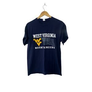 West Virginia Mountaineers Navy Blue Crewneck Short Sleeve T-Shirt Men's Medium